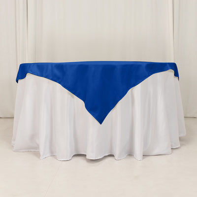 Polished Elegance with Royal Blue Cotton Blend Table Overlay