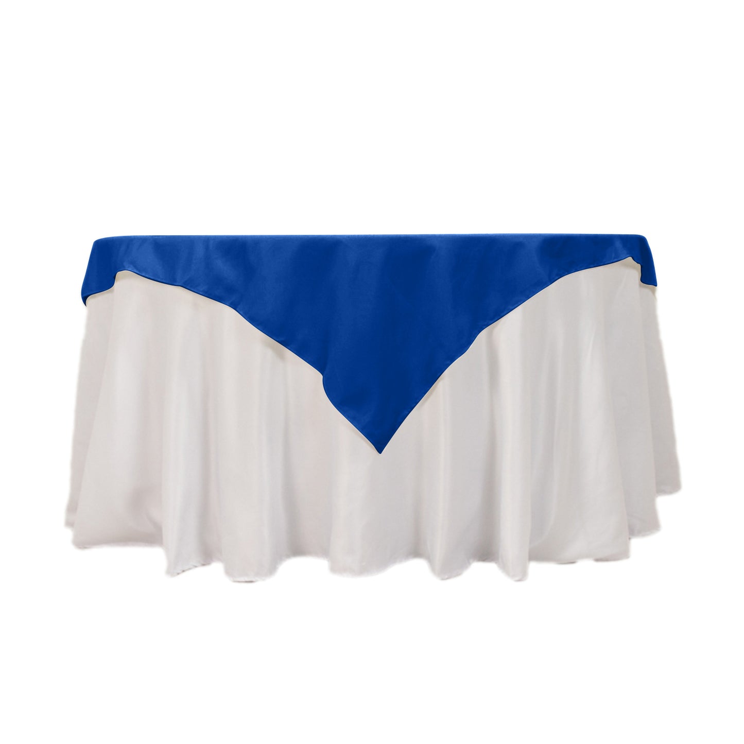 54"x54" Royal Blue Cotton Blend Square Table Overlay