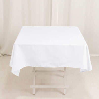 White Cotton Blend Square Tablecloth 54"x54"