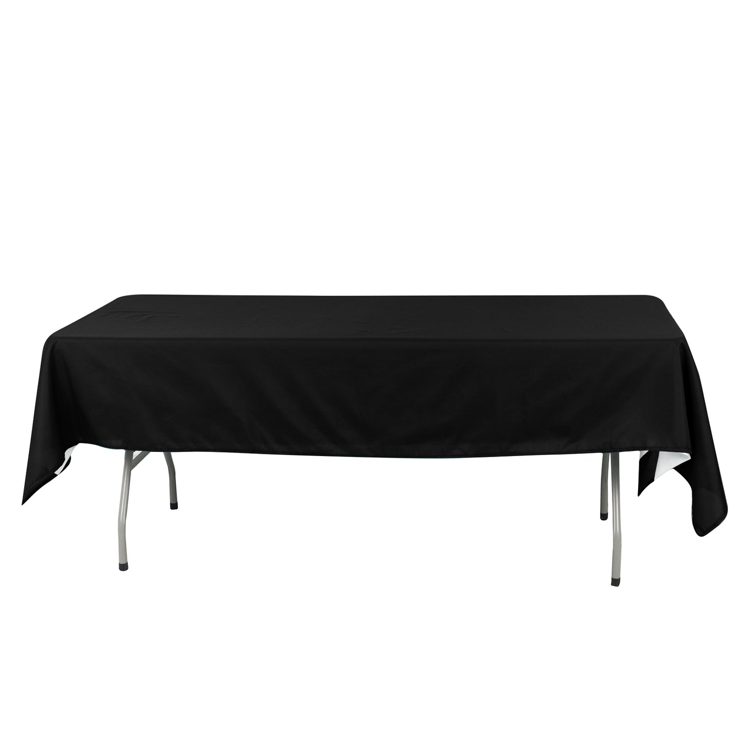 60"x102" Black Cotton Blend Rectangular Tablecloth