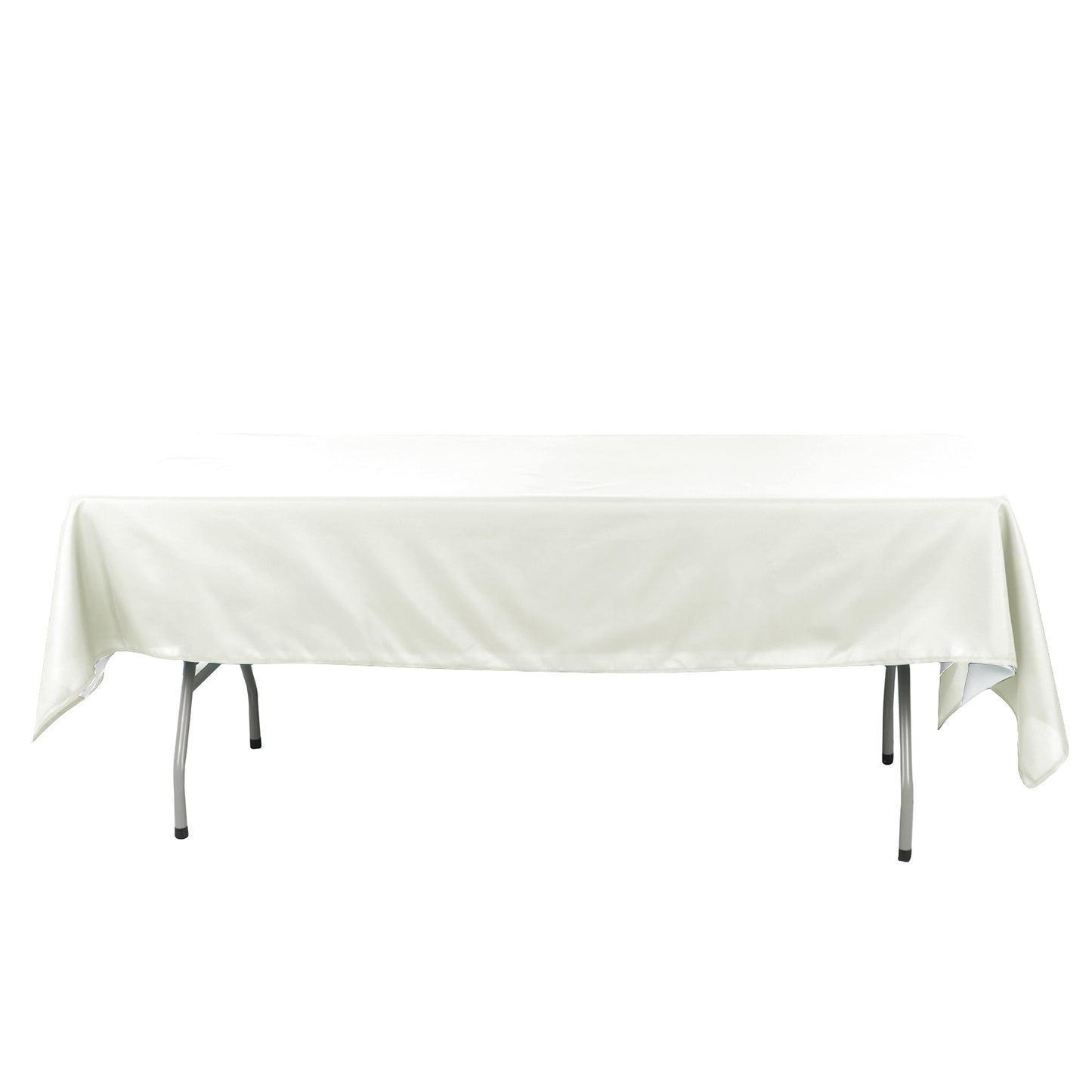 60"x102" Ivory Cotton Blend Rectangular Tablecloth