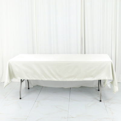Seamless Ivory Cotton Blend Rectangular Tablecloth