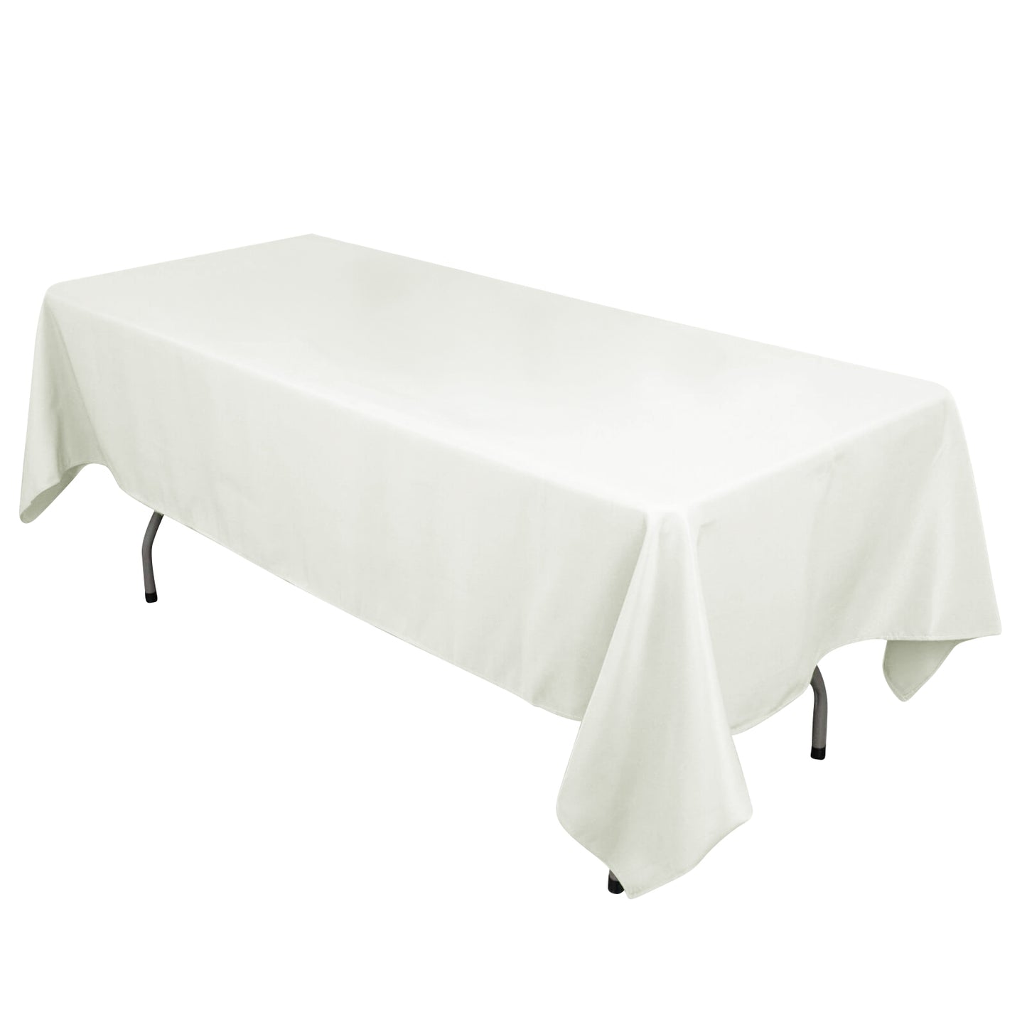 60"x102" Ivory Cotton Blend Rectangular Tablecloth