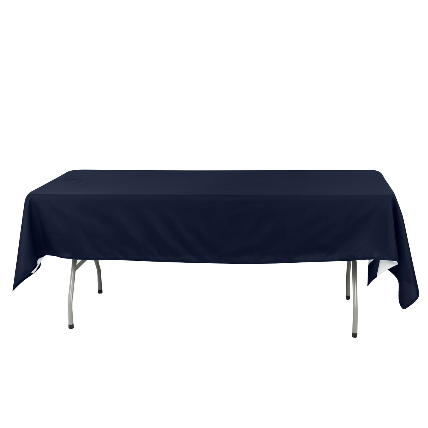 60"x102" Navy Blue Cotton Blend Rectangular Tablecloth