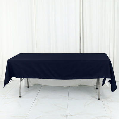 Seamless Navy Blue Cotton Blend Rectangular Tablecloth