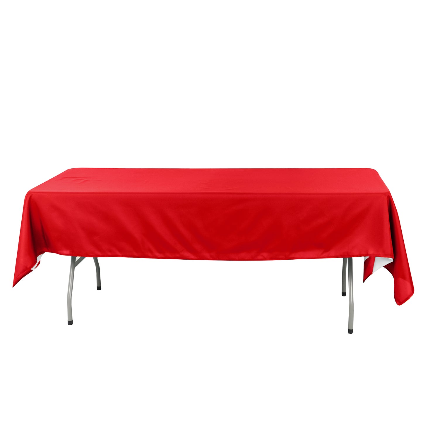 60"x102" Red Cotton Blend Rectangular Tablecloth
