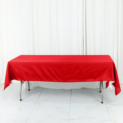 Seamless Red Cotton Blend Rectangular Tablecloth