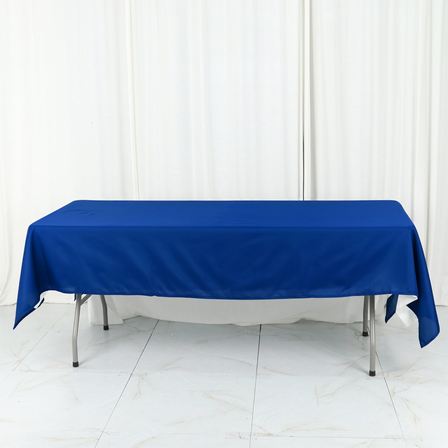 60"x102" Royal Blue Cotton Blend Rectangular Tablecloth