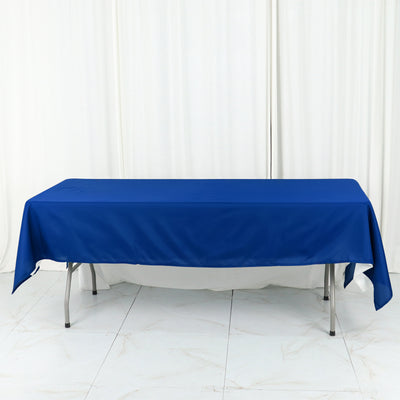 Seamless Royal Blue Cotton Blend Rectangular Tablecloth