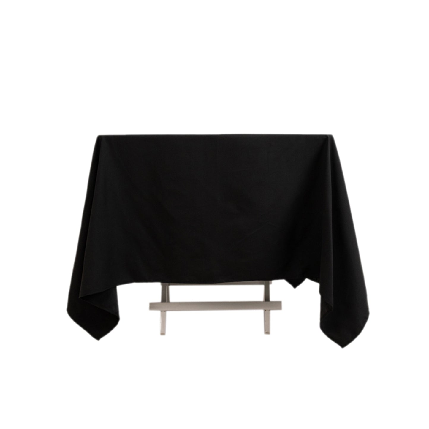70"x70" Black Cotton Blend Square Tablecloth