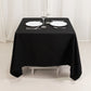 70"x70" Black Cotton Blend Square Tablecloth