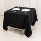 70"x70" Black Cotton Blend Square Tablecloth