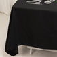 70"x70" Black Cotton Blend Square Tablecloth