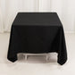 70"x70" Black Cotton Blend Square Tablecloth