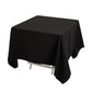 70"x70" Black Cotton Blend Square Tablecloth