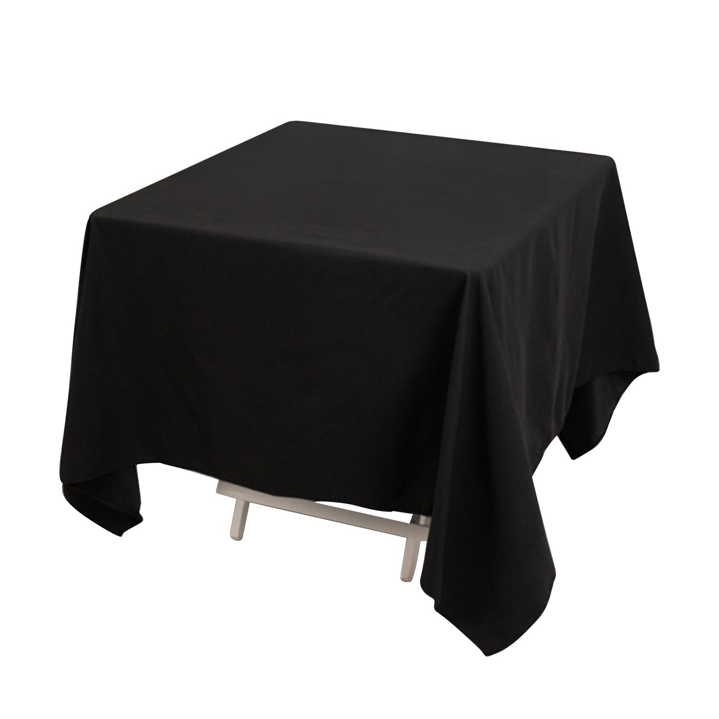 70"x70" Black Cotton Blend Square Tablecloth