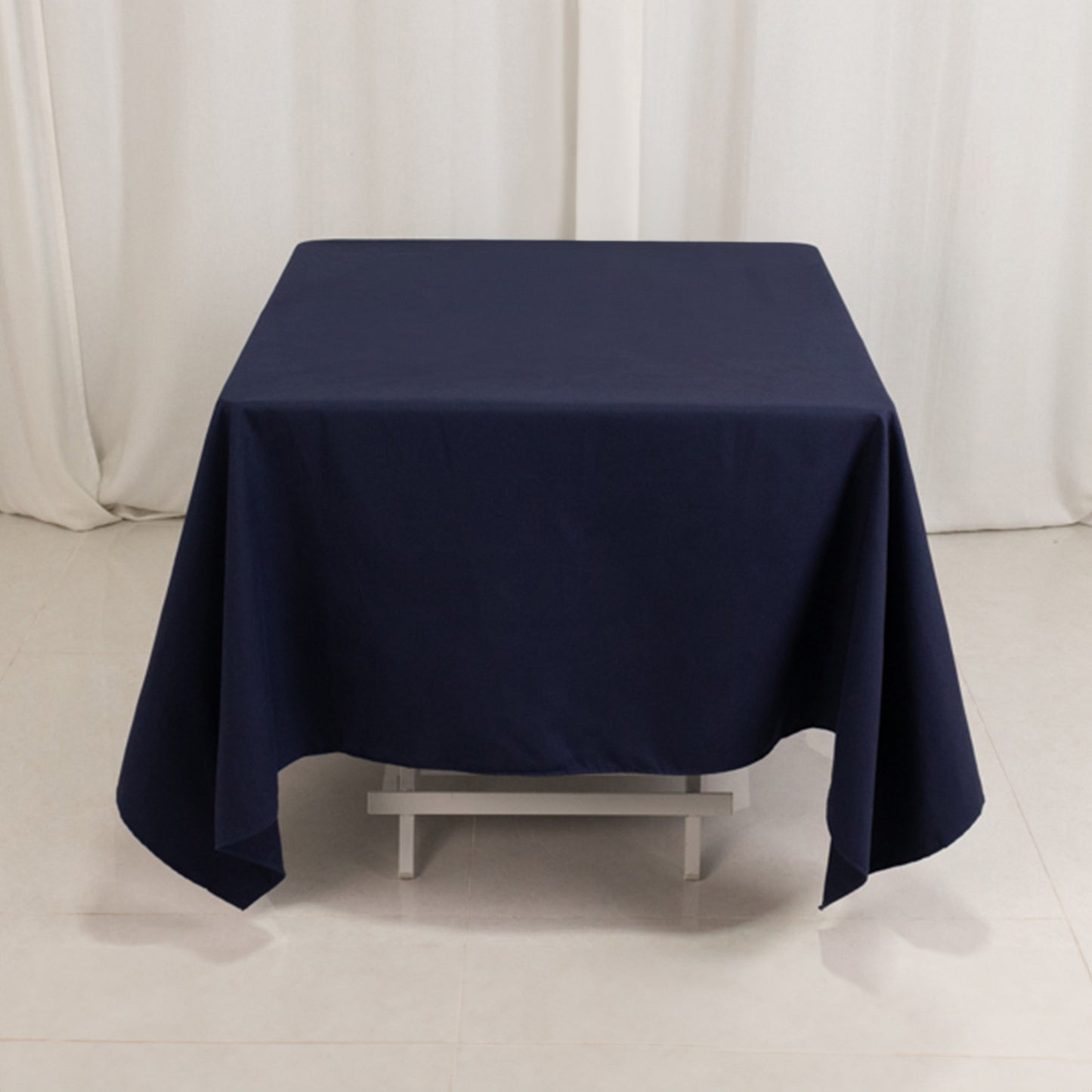 70"x70" Navy Blue Cotton Blend Square Tablecloth