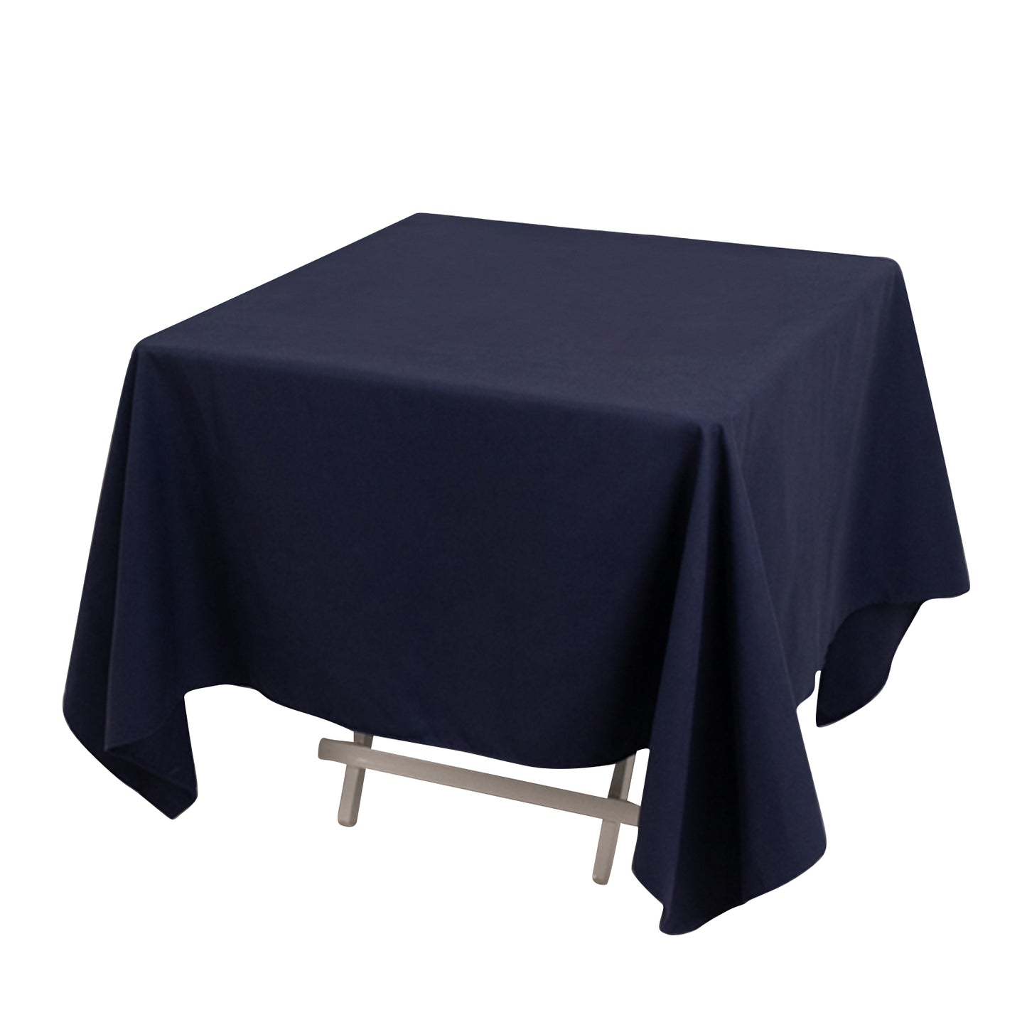 70"x70" Navy Blue Cotton Blend Square Tablecloth