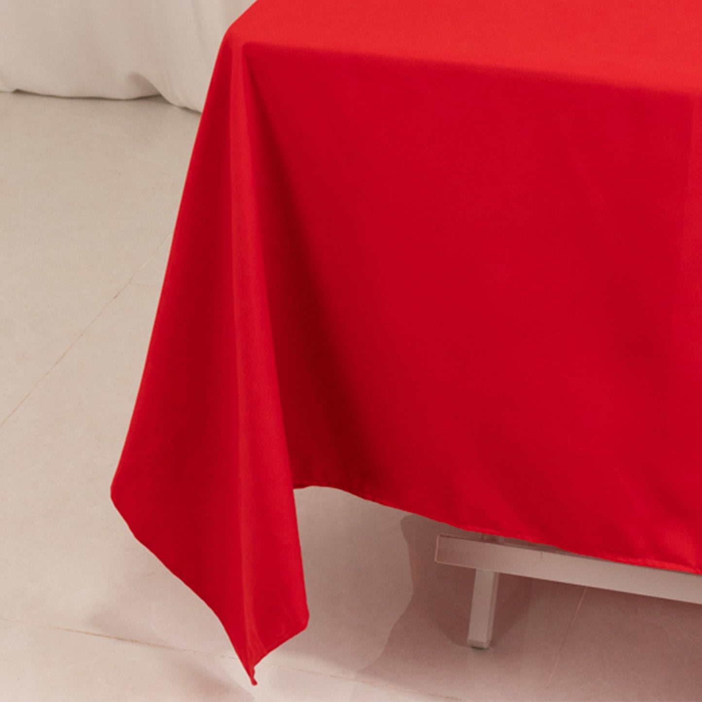 70"x70" Red Cotton Blend Square Tablecloth