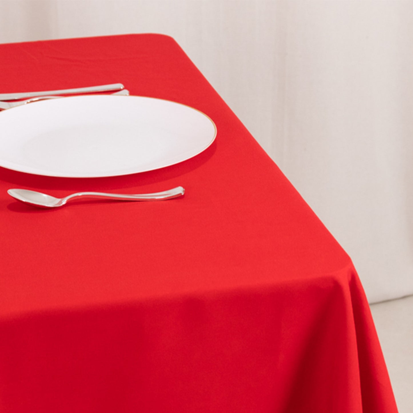 70"x70" Red Cotton Blend Square Tablecloth