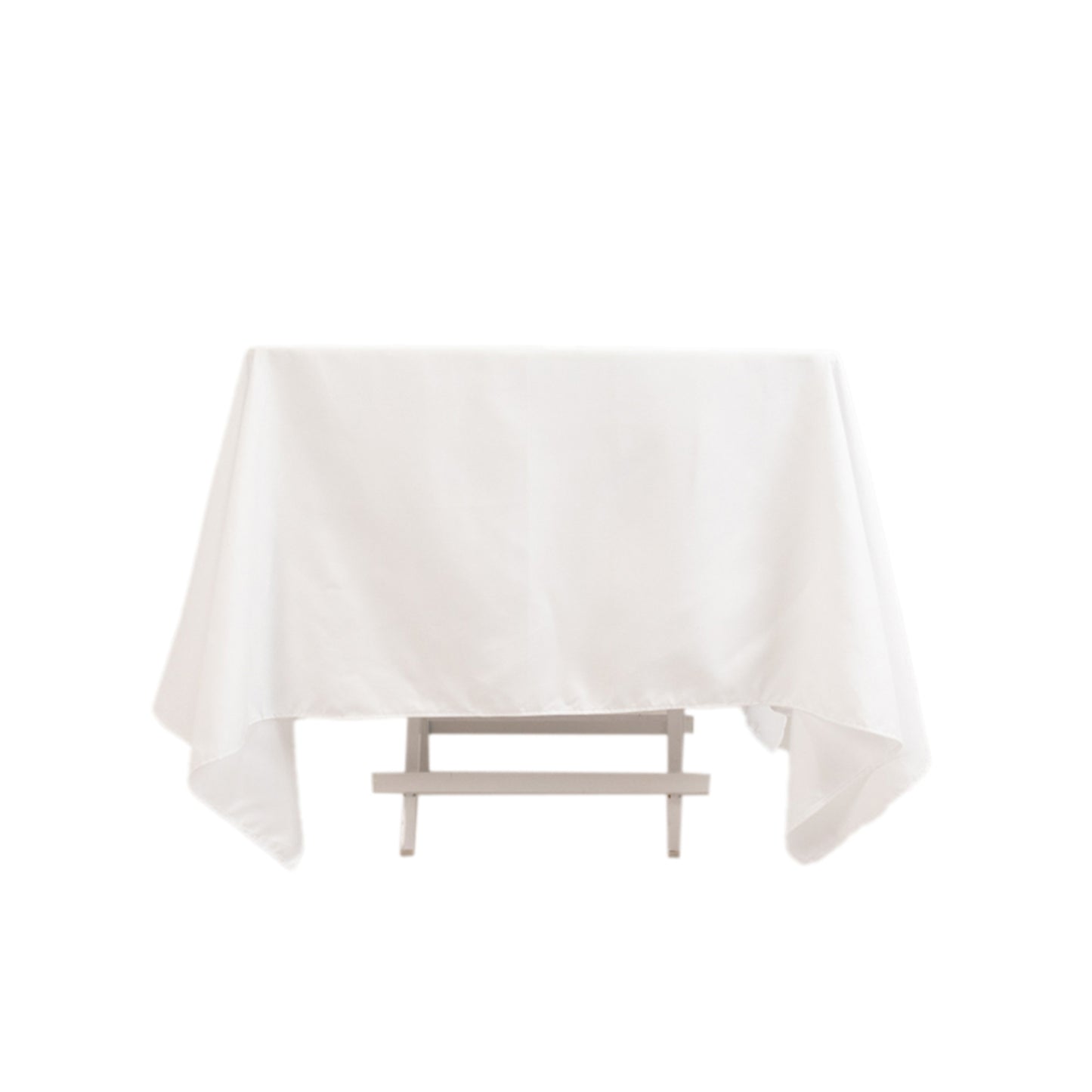 70"x70" White Cotton Blend Square Tablecloth
