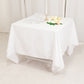 70"x70" White Cotton Blend Square Tablecloth