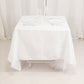 70"x70" White Cotton Blend Square Tablecloth