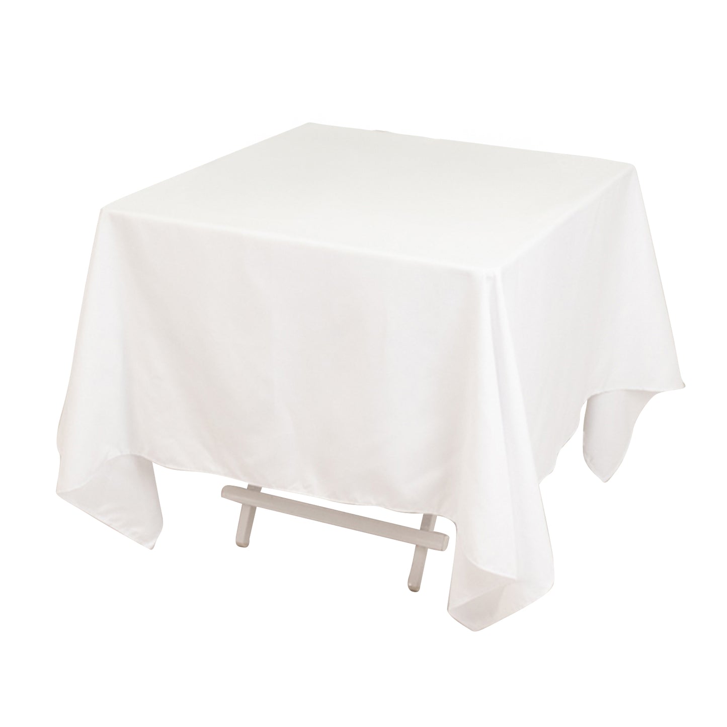 70"x70" White Cotton Blend Square Tablecloth