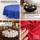 Black cotton blend round tablecloth for elegant dining settings.