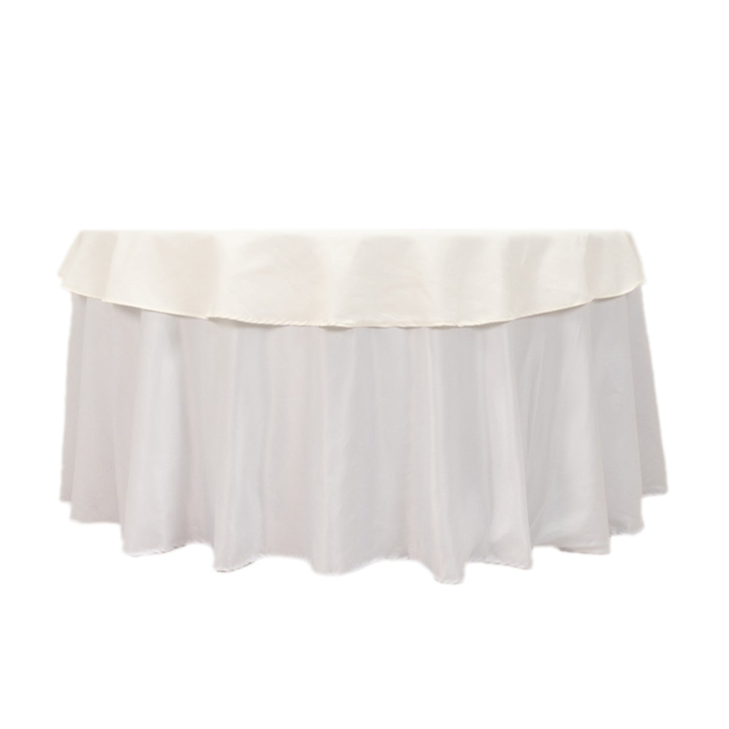 Ivory Cotton Blend Round Tablecloth - 70"
