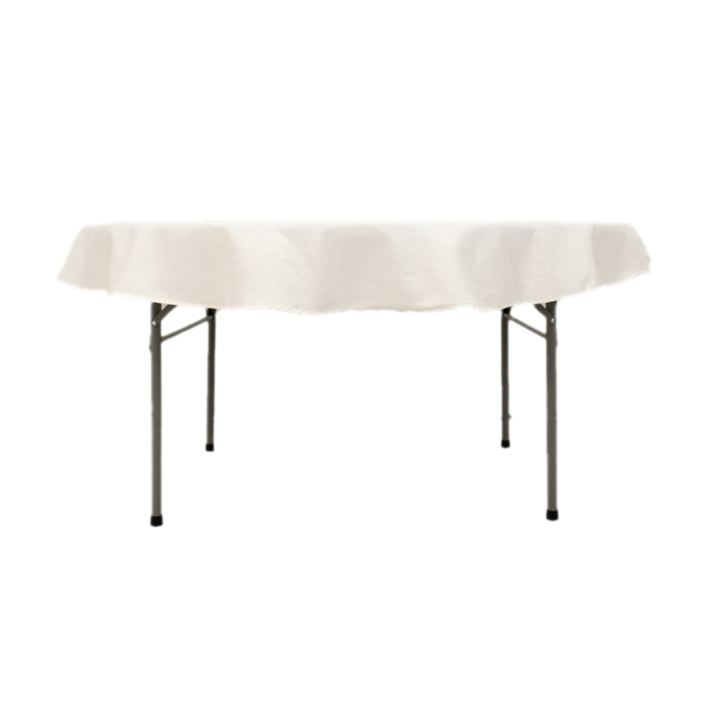 Ivory Cotton Blend Round Tablecloth - 70"