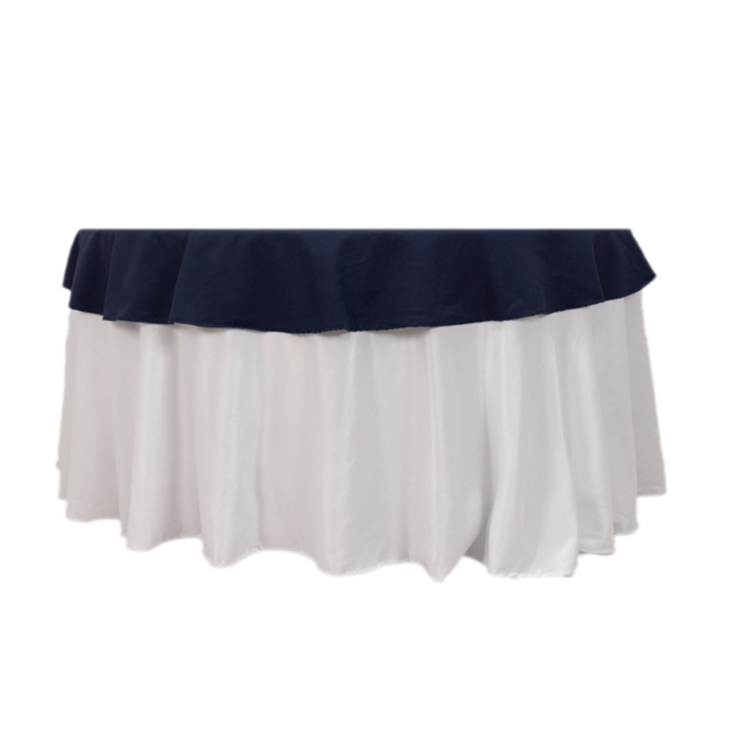Navy Blue Cotton Blend Round Tablecloth - 70"