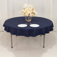 Navy Blue Cotton Blend Round Tablecloth - 70"