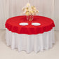 70" Red Cotton Blend Round Tablecloth