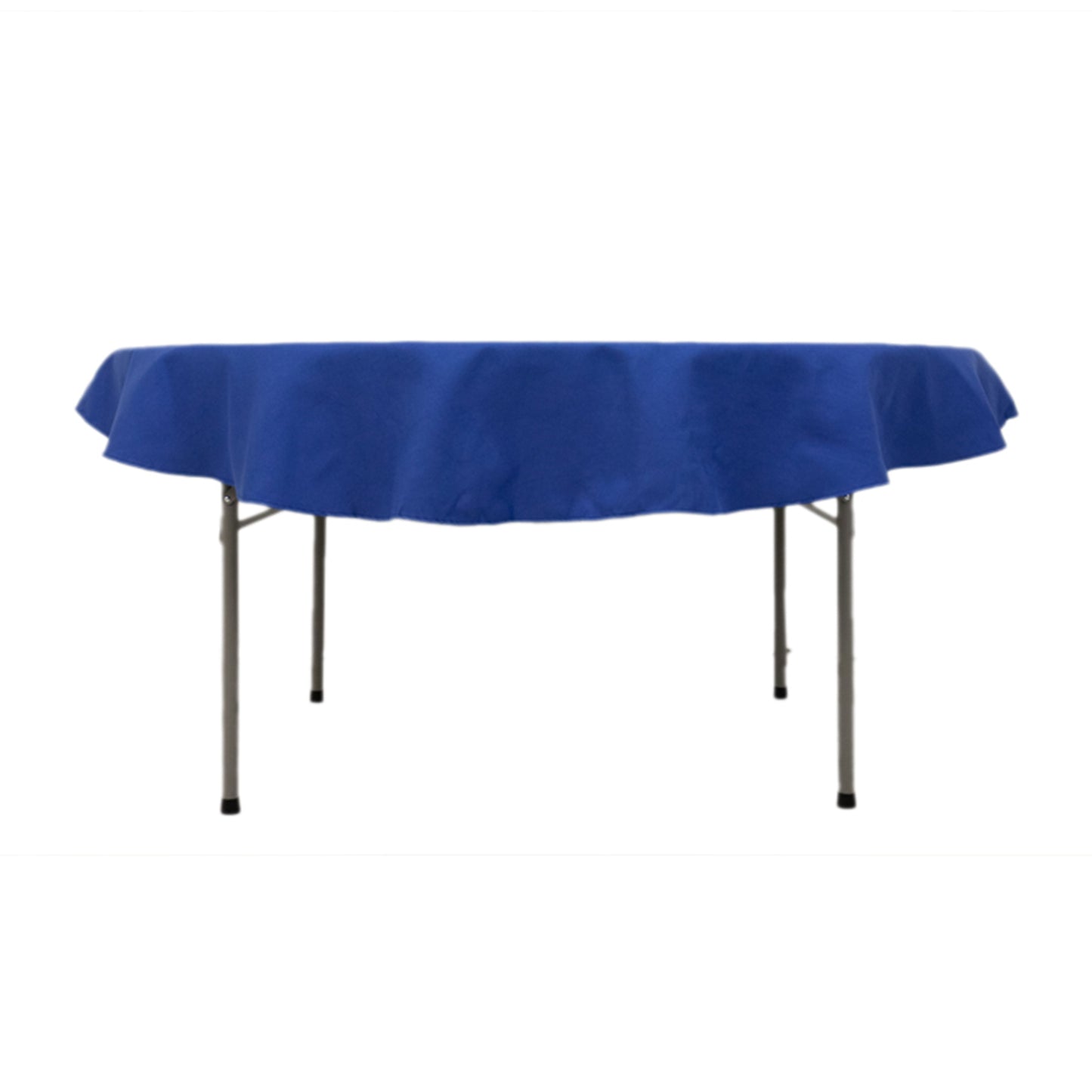 Royal Blue Cotton Blend Round Tablecloth - 70"