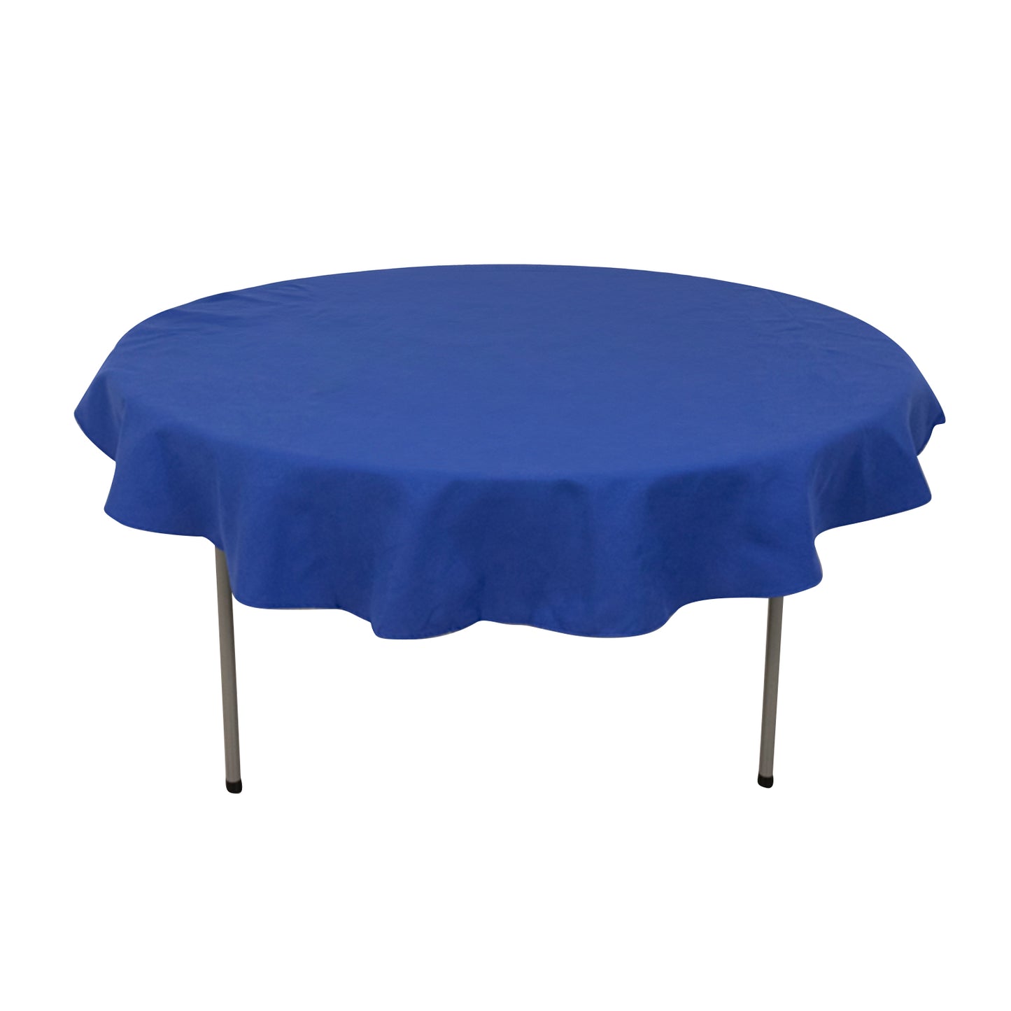 Royal Blue Cotton Blend Round Tablecloth - 70"