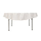 White Cotton Blend Round Tablecloth - 70"