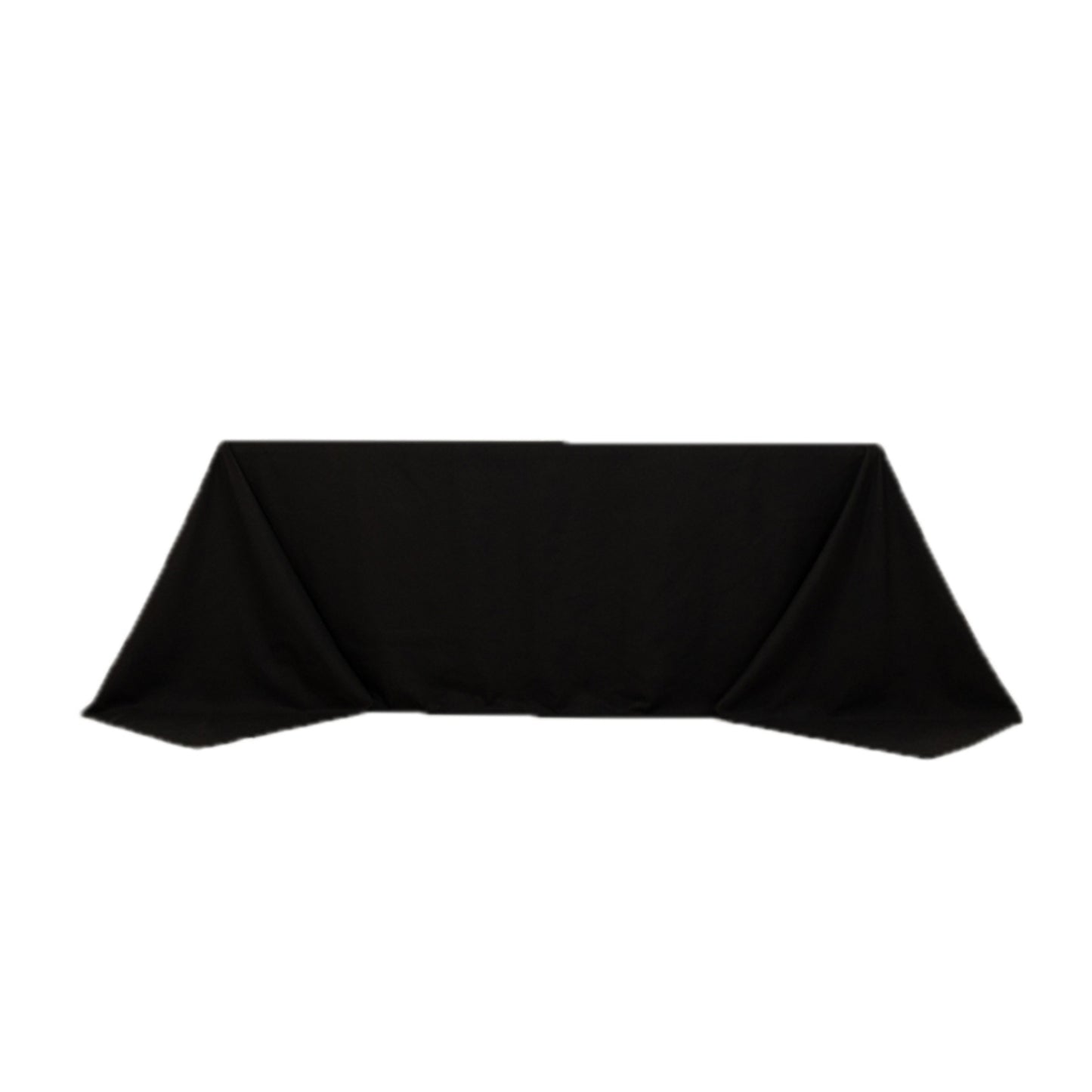 Black Cotton Blend Rectangular Tablecloth Seamless 90"x132" for 6 Foot Table With Floor-Length Drop