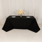 Black Cotton Blend Rectangular Tablecloth Seamless 90"x132" for 6 Foot Table With Floor-Length Drop