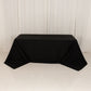 Black Cotton Blend Rectangular Tablecloth Seamless 90"x132" for 6 Foot Table With Floor-Length Drop