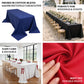White cotton blend rectangular tablecloth for 6 foot table with floor-length drop.