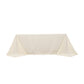 Ivory Cotton Blend Rectangular Tablecloth Seamless 90"x132" for 6 Foot Table With Floor-Length Drop