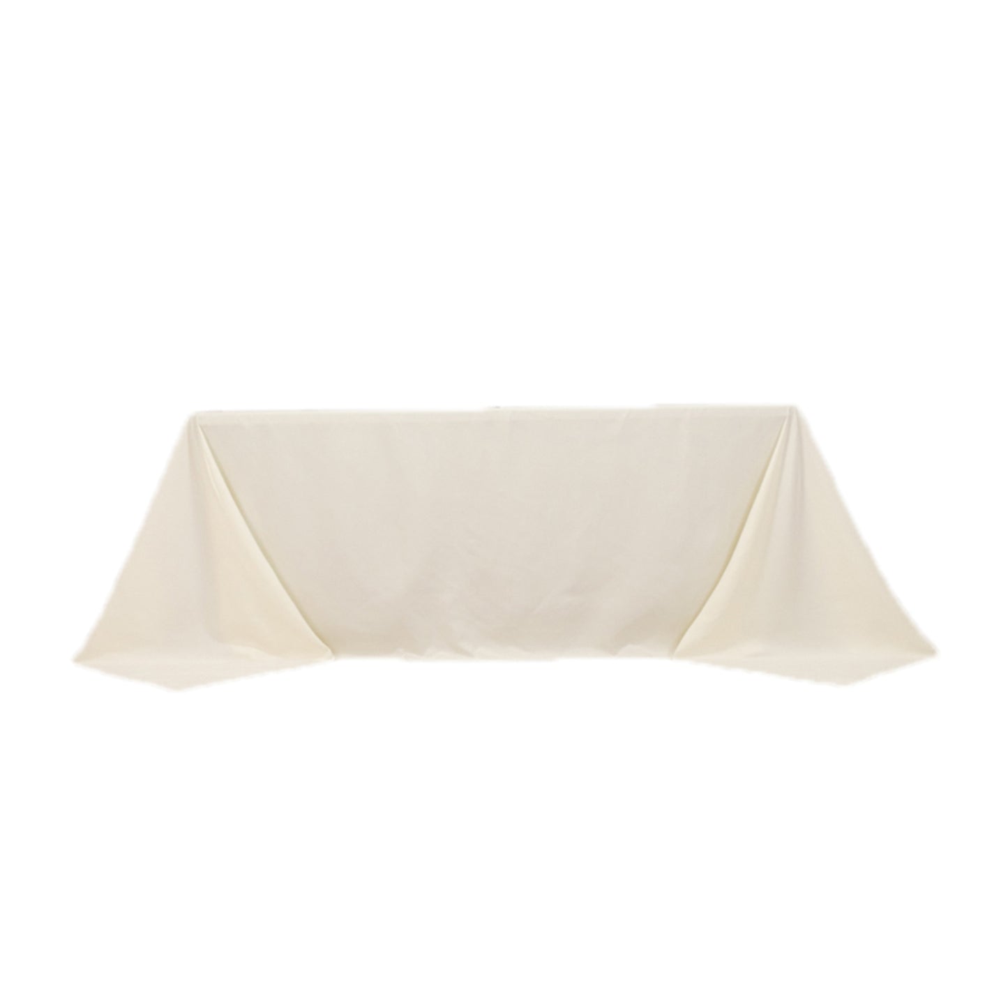 Ivory Cotton Blend Rectangular Tablecloth Seamless 90"x132" for 6 Foot Table With Floor-Length Drop