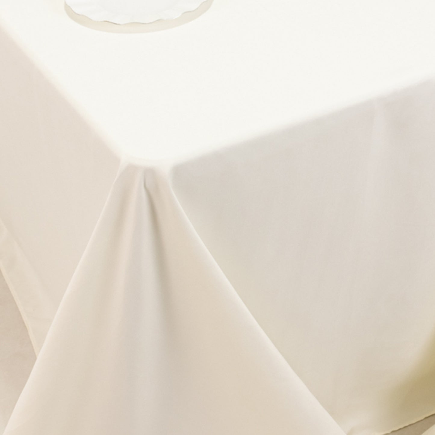 Ivory Cotton Blend Rectangular Tablecloth Seamless 90"x132" for 6 Foot Table With Floor-Length Drop