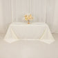 Ivory Cotton Blend Rectangular Tablecloth Seamless 90"x132" for 6 Foot Table With Floor-Length Drop