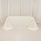 Ivory Cotton Blend Rectangular Tablecloth Seamless 90"x132" for 6 Foot Table With Floor-Length Drop