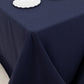 Navy Blue Cotton Blend Rectangular Tablecloth Seamless 90"x132" for 6 Foot Table With Floor-Length Drop