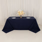 Navy Blue Cotton Blend Rectangular Tablecloth Seamless 90"x132" for 6 Foot Table With Floor-Length Drop