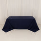 Navy Blue Cotton Blend Rectangular Tablecloth Seamless 90"x132" for 6 Foot Table With Floor-Length Drop