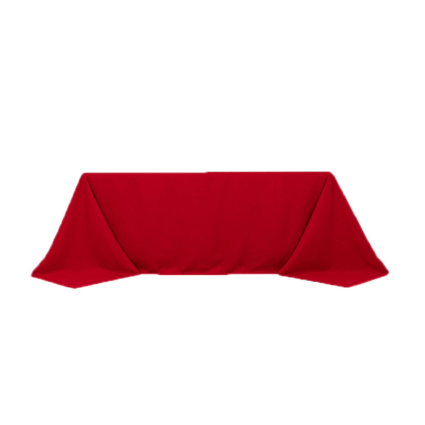 Red Cotton Blend Rectangular Tablecloth Seamless 90"x132" for 6 Foot Table With Floor-Length Drop